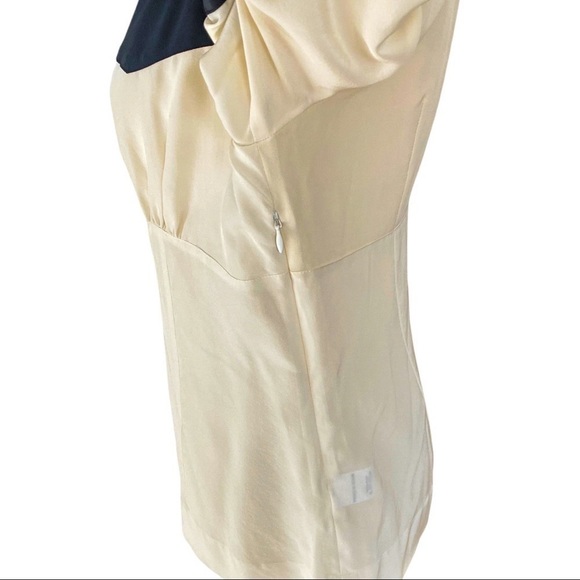 NWT SABA Ivory & Black Bay View Silk Peplum Short Sleeve Blouse Size 14 - Picture 4 of 11